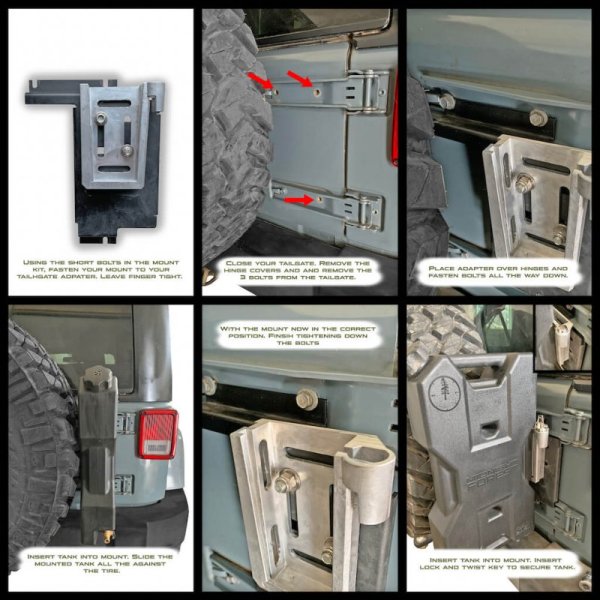 画像2: ミッドナイトフォレスト ジープ専用 テールゲートアダプター【Midnight Forest】 (2)