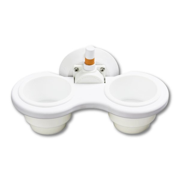 画像1: シーサッカー(SeaSucker) ダブルカップホルダー バーチカル  白 (1)